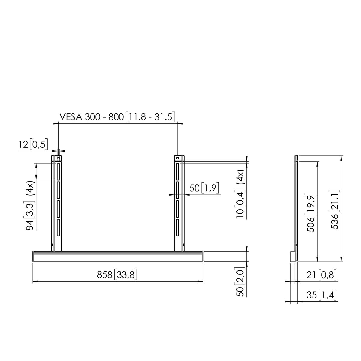 RISE A111 Adapter Display-Lift schwarz