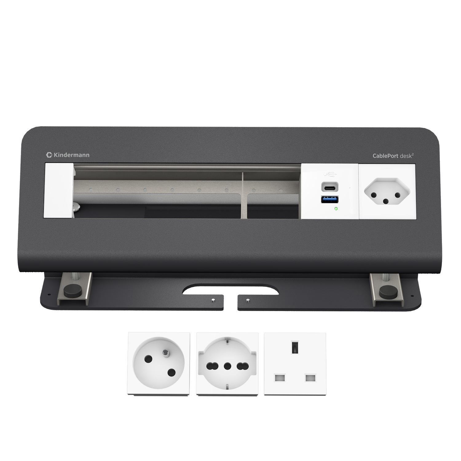 CP desk² 6-fach 1xStrom 1xUSB INT