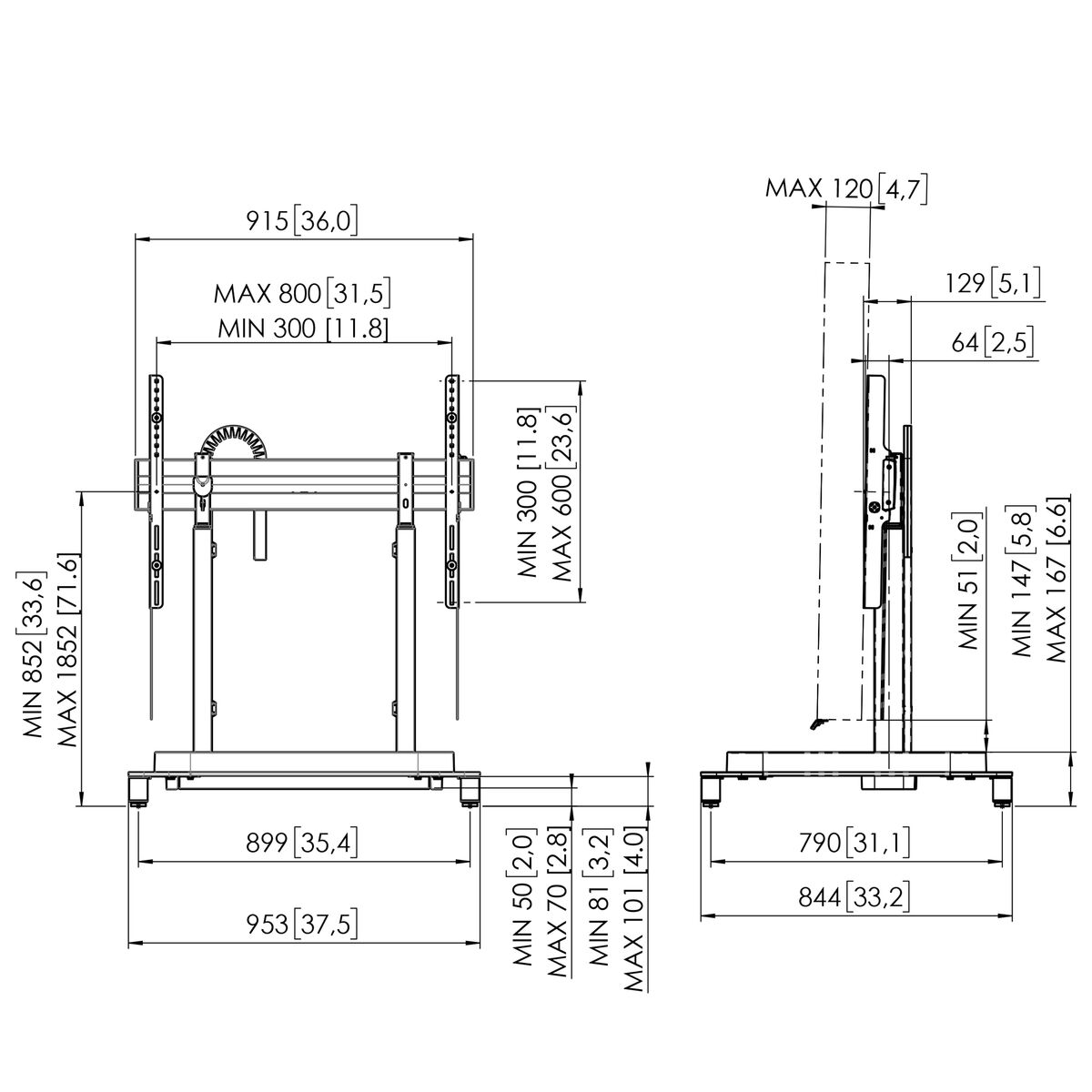 RISE 5105 Display-Lift schwarz