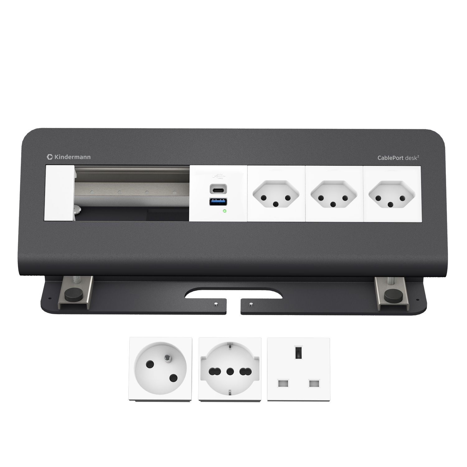 CP desk² 6-fach 3xStrom 1xUSB INT