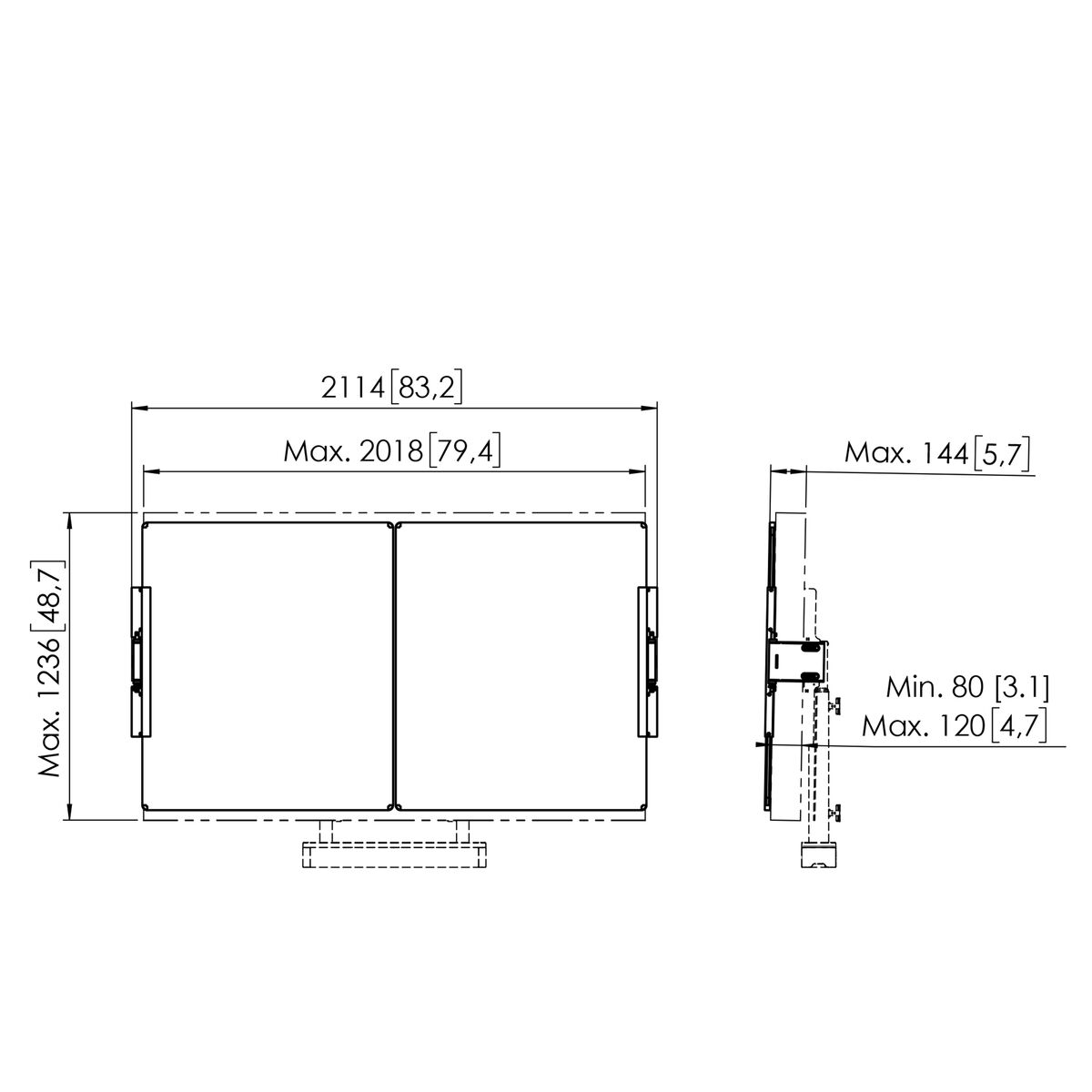 RISE A218 Whiteboard set 86 Zoll