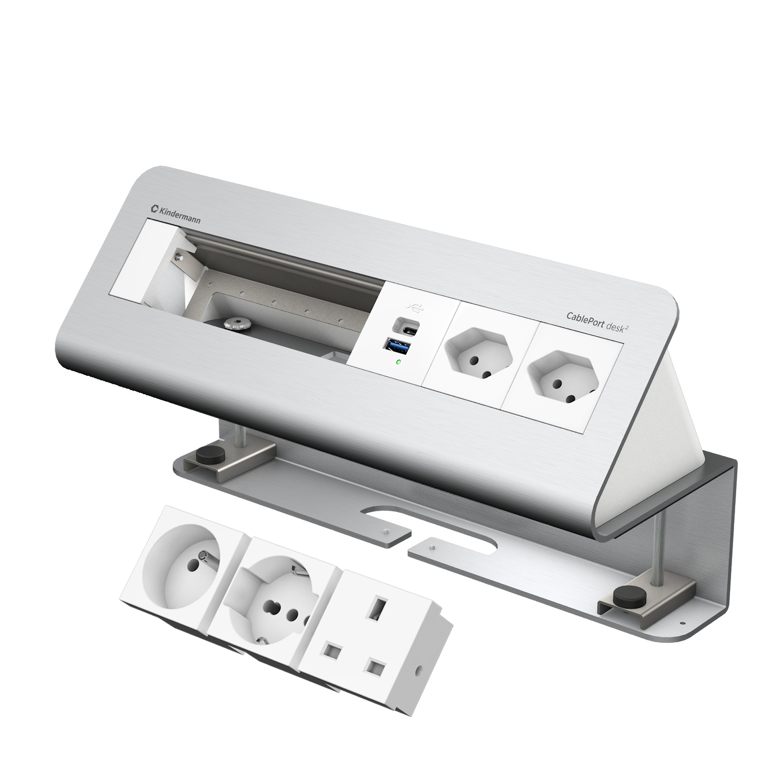 CP desk² 6-fach 2xStrom 1xUSB INT